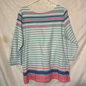 Talbots Multicolor Striped Long Sleeve Top.      A25